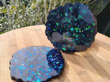 Load image into Gallery viewer, WHITE &amp; BLACK OPAL GEODE COASTER SET of 4
