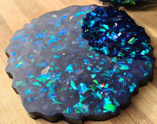 Load image into Gallery viewer, WHITE &amp; BLACK OPAL GEODE COASTER SET of 4