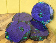 Load image into Gallery viewer, DEEP PURPLE &amp; BLACK OPAL COASTER SET