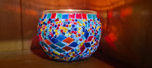 MOSAIC CANDLE HOLDERS 8 colour choices