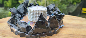 HANDMADE CRYSTAL TEA LIGHT CANDLE HOLDERS-made by me.