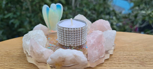 HANDMADE CRYSTAL TEA LIGHT CANDLE HOLDERS-made by me.