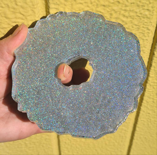 SHIMMERING LASER GEODE COASTER SET