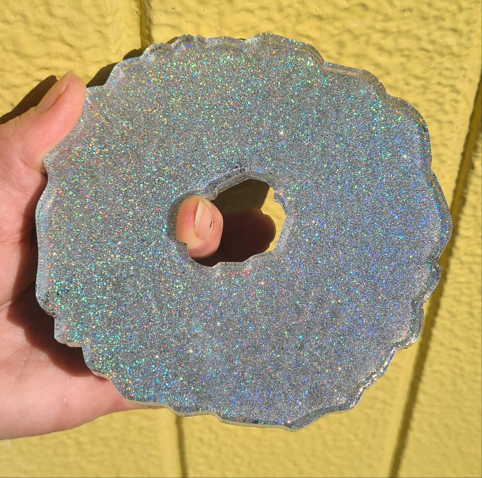 SHIMMERING LASER GEODE COASTER SET