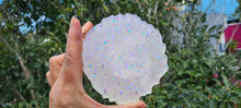 Load image into Gallery viewer, WHITE &amp; BLACK OPAL GEODE COASTER SET of 4