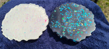 Load image into Gallery viewer, WHITE &amp; BLACK OPAL GEODE COASTER SET of 4