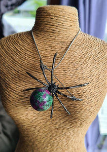 CRYSTAL SPIDER PENDANT OR BROOCH-made by me