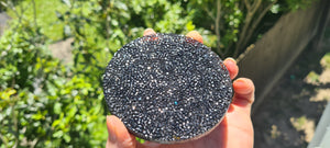 BLACK AMETHYST  ROUND COASTER SET of 4-made by me