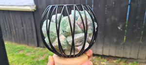 Sale💥COLOUR CHANGING GREEN FLOURITE  CRYSTAL  CAGE LAMP( balance)