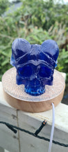 Load image into Gallery viewer, BAPHOMET GOAT SKULL LAMP on druzey crystal base -made by me