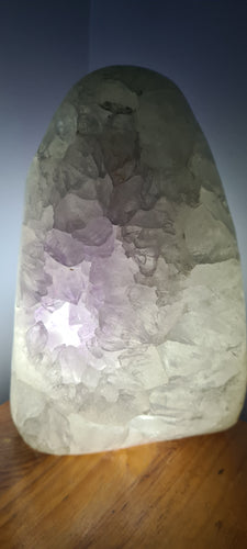 POLISHED AMETHYST LAMP -2 options( colour changing or white)