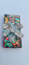 Load image into Gallery viewer, QUARTZ CLUSTER ON BLACK OPAL look pendant-made by me