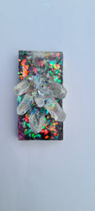 QUARTZ CLUSTER ON BLACK OPAL look pendant-made by me