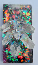 Load image into Gallery viewer, QUARTZ CLUSTER ON BLACK OPAL look pendant-made by me