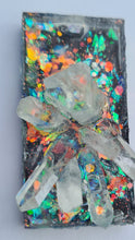 Load image into Gallery viewer, QUARTZ CLUSTER ON BLACK OPAL look pendant-made by me