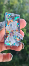 Load image into Gallery viewer, QUARTZ CLUSTER ON BLACK OPAL look pendant-made by me