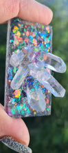 Load image into Gallery viewer, QUARTZ CLUSTER ON BLACK OPAL look pendant-made by me