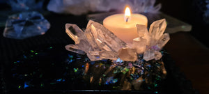 CRYSTAL HEART TEA LIGHT CANDLE HOLDERS-Made by me