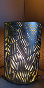 GOLD CUBE PATTERN LAMP CERAMIC