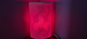 RED CUBE CERAMIC LAMP