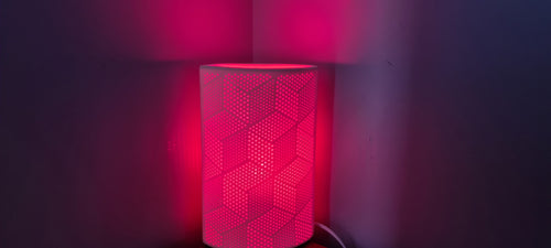 RED CUBE CERAMIC LAMP