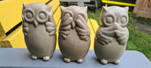 Load image into Gallery viewer, CERAMIC HEAR NO EVIL SEE NO EVIL SPEAK NO EVIL OWLS