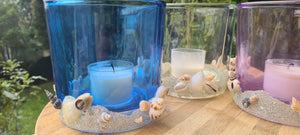 BEACHY CANDLE HOLDERS-made by me