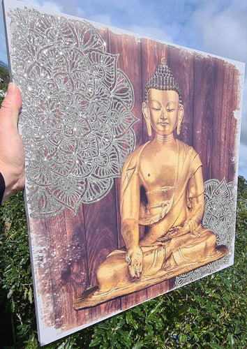 SHIMMERING MANDALA BUDDHA MANDALA CANVAS PRINT