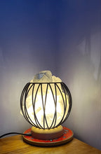 Load image into Gallery viewer, CHOOSE YOUR OWN COLOURS WITH CLEAR QUARTZ CRYSTAL  CAGE LAMP(deep soul cleanser)