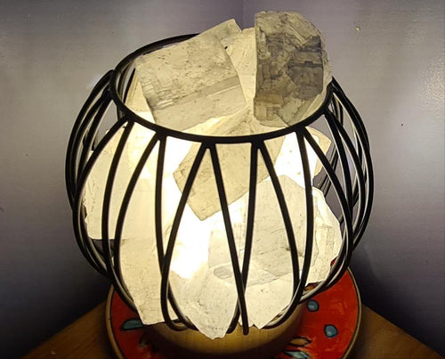 CHOOSE YOUR OWN COLOURS WITH CLEAR QUARTZ CRYSTAL  CAGE LAMP(deep soul cleanser)