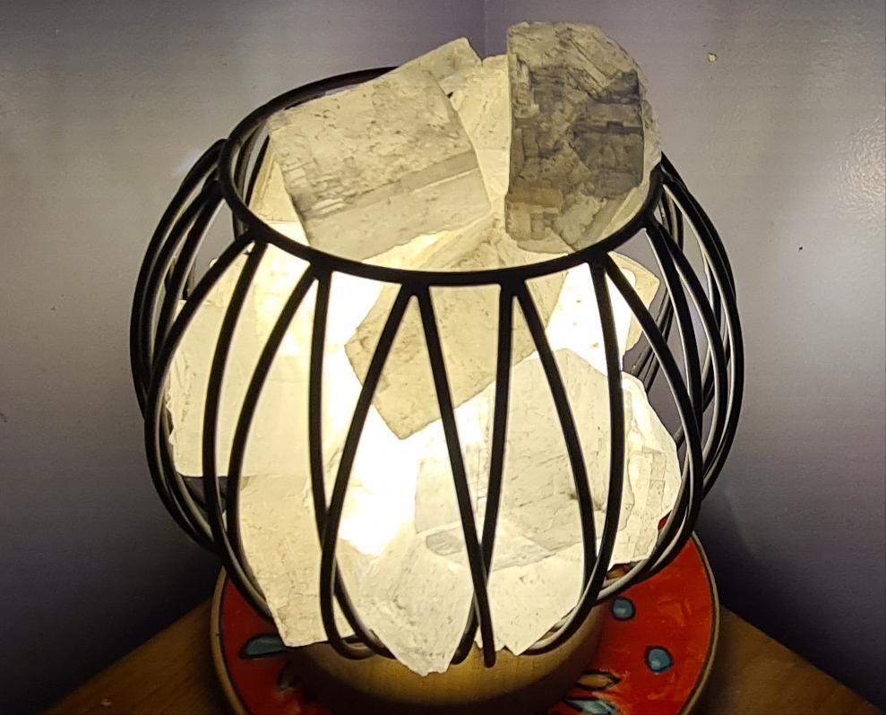 CHOOSE YOUR OWN COLOURS WITH CLEAR QUARTZ CRYSTAL  CAGE LAMP(deep soul cleanser)