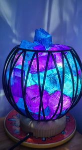 BLUE PURPLE CLEAR QUARTZ CRYSTAL  CAGE LAMP(deep soul cleanser)