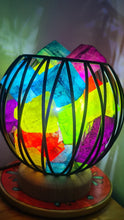 Load image into Gallery viewer, MIXED RAINBOW CLEAR QUARTZ CRYSTAL  CAGE LAMP(deep soul cleanser)