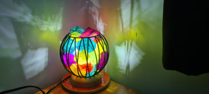 MIXED RAINBOW CLEAR QUARTZ CRYSTAL  CAGE LAMP(deep soul cleanser)