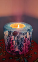 Load image into Gallery viewer, BLUE PURPLE SELENITE CYLINDER T LIGHT HOLDER