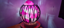 Load image into Gallery viewer, HOT PINK DYED CLEAR QUARTZ CRYSTAL  CAGE LAMP(deep soul cleanser)
