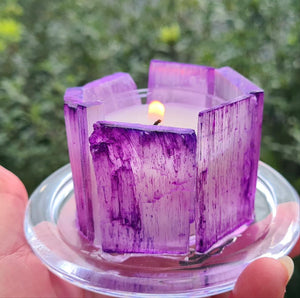 SELENITE CRYSTAL TEA LIGHT CANDLE HOLDER(made by me)