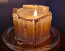 Load image into Gallery viewer, SELENITE CRYSTAL TEA LIGHT CANDLE HOLDER(made by me)