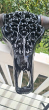 Load image into Gallery viewer, GLOSS BLACK LARGE  CARVED BULL HEAD(painted by me)