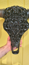Load image into Gallery viewer, GLOSS BLACK LARGE  CARVED BULL HEAD(painted by me)