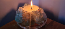 Load image into Gallery viewer, GREEN FLOURITE CRYSTAL SPA CANDLE HOLDER(made by me)