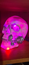 Load image into Gallery viewer, LARGE WHITE SILVER ROSE COLOUR CHANGING SKULL LAMP -made by me