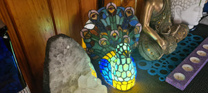Sale💥PEACOCK STAINED GLASS LAMP