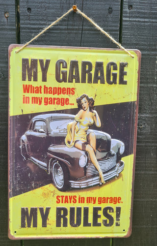 MY GARAGE RULES RULES METAL ART SIGNS