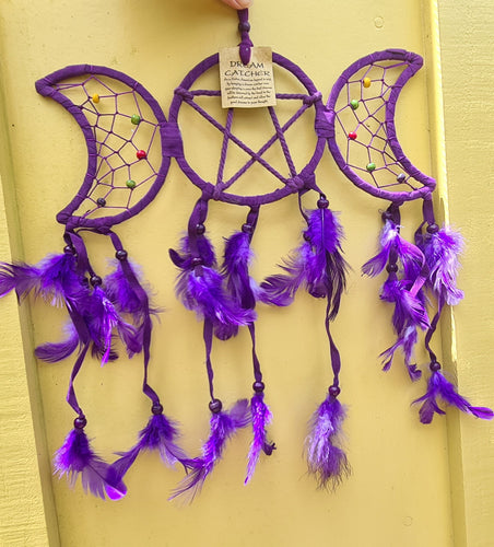 PURPLE TRIPLE MOON DREAM CATCHER