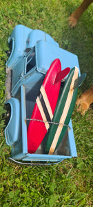 BLUE  TRUCK WITH SURF BOARDS