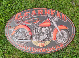 GEAR HEAD METAL ART SIGNS