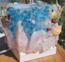 Load image into Gallery viewer, HANDMADE ROSE QUARTZ BEACHY LAMP