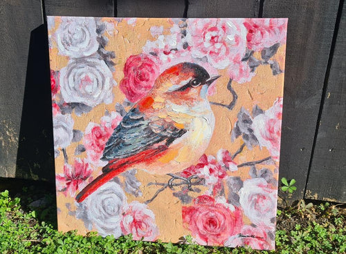 ROSE ROBIN CANVAS PRINT