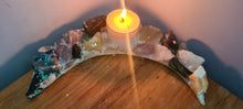 Load image into Gallery viewer, Sale🔥CRYSTAL CRESENT MOON CANDLE HOLDER-made by me